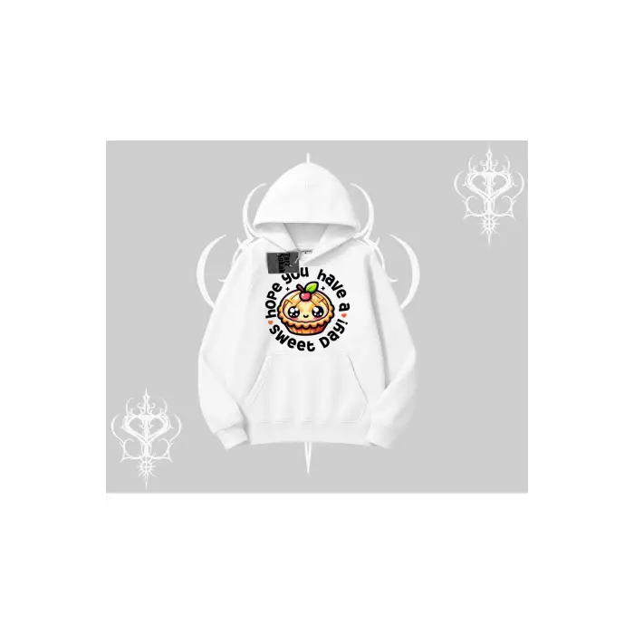 Sweet Day Cupcake Baskılı Kapşonlu Sweatshirt