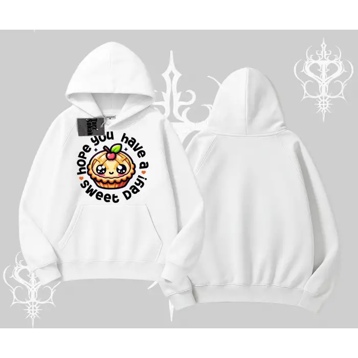 Sweet Day Cupcake Baskılı Kapşonlu Sweatshirt
