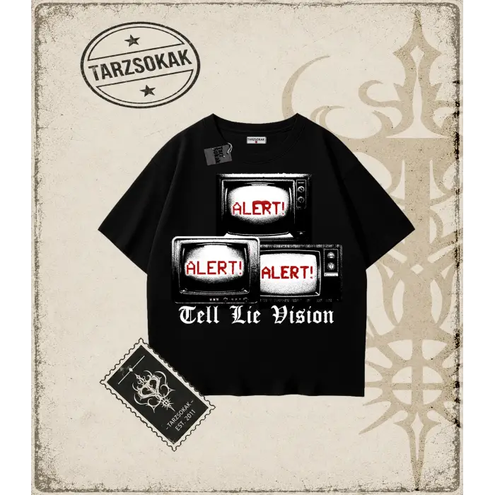 TELL LIE VISION Oversize Unisex Tişört