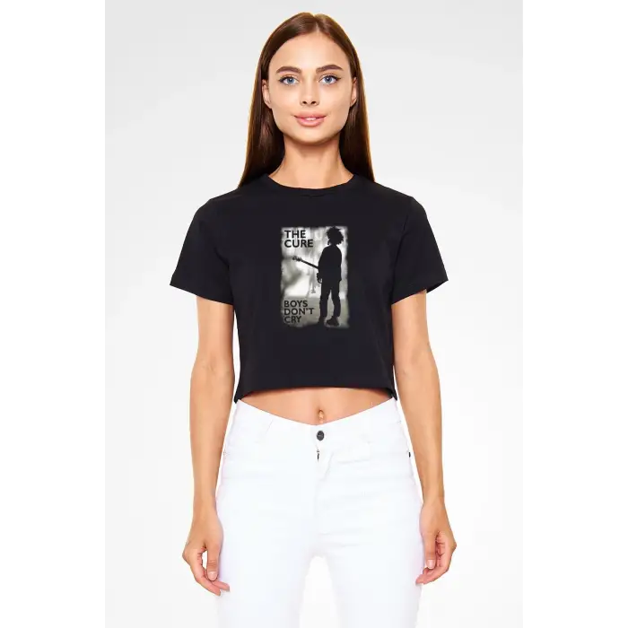 The Cure Siyah Crop Top Tişört
