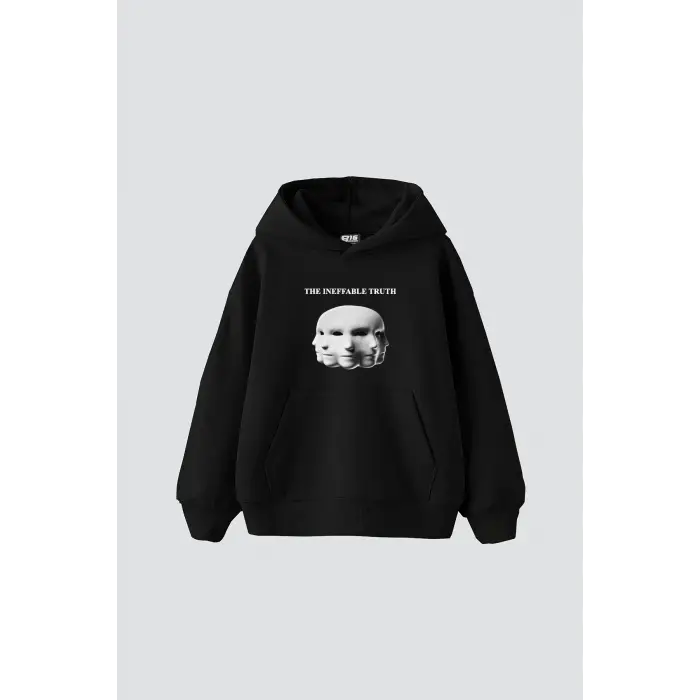 The Ineffable Truth Baskılı Oversize Unisex Premium Siyah