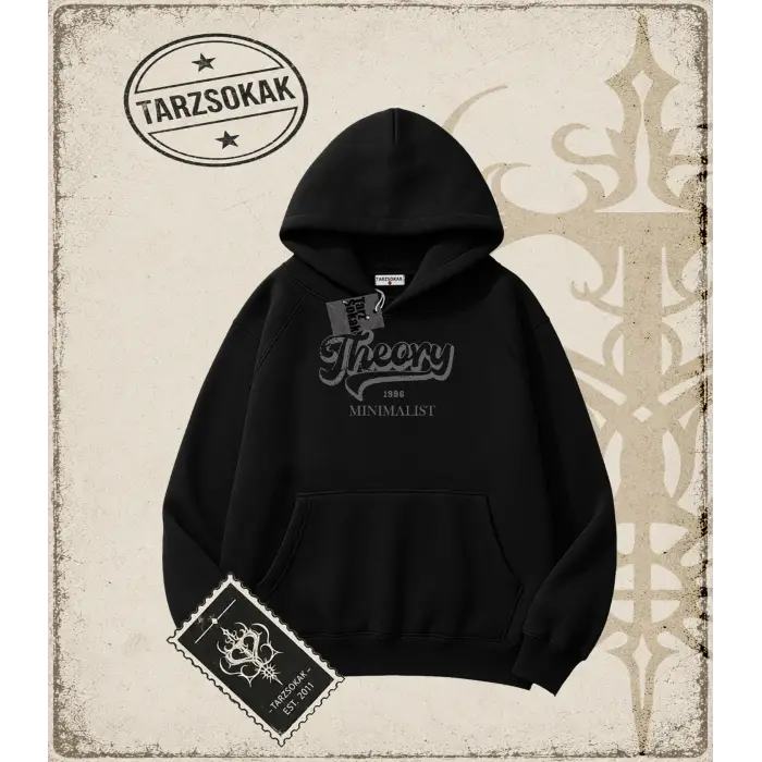 Theory Oversize Unisex Kapşonlu Sweatshirt