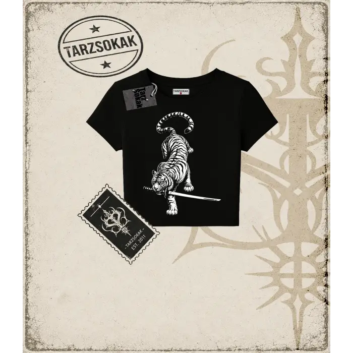 TIGER DarkArt   Kadın Baby Tee