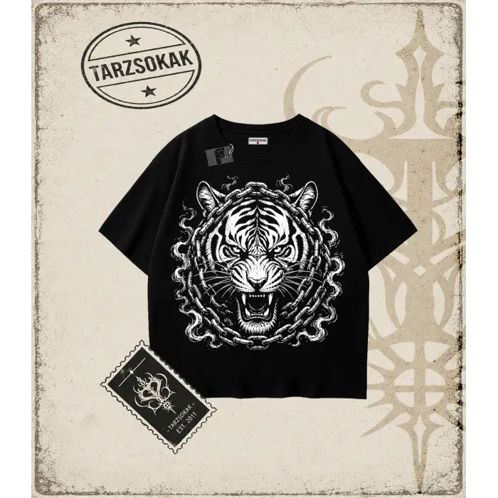 TIGER DarkArt   Oversize Unisex Tişört