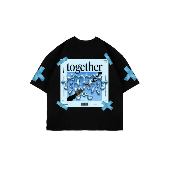Together Sırt Baskılı Oversize Unisex Siyah
