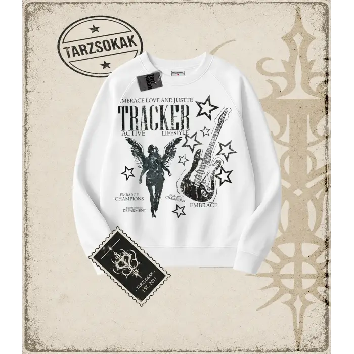 Tracker Oversize Unisex Bisiklet Yaka Sweatshirt