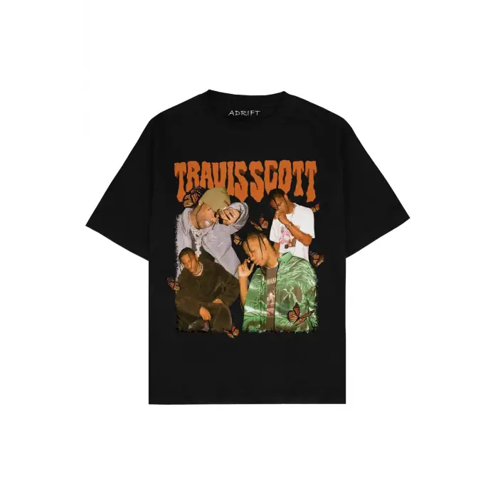 Travis Scott Siyah Oversize Unisex T-shirt