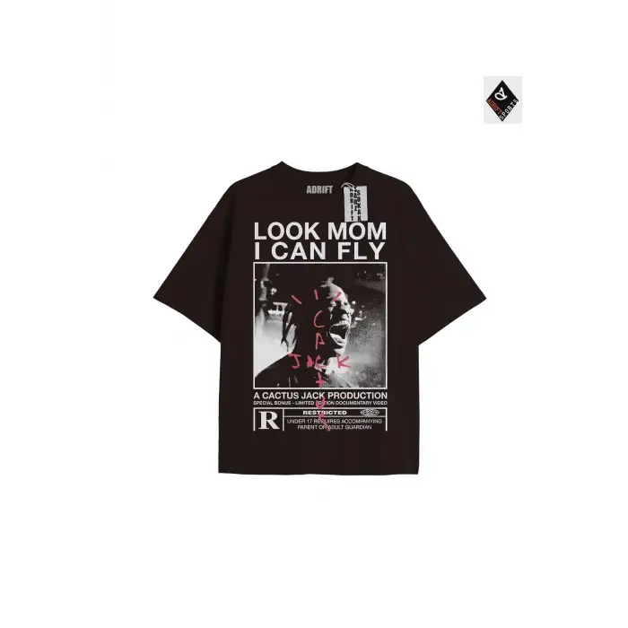 Travis Scott Siyah Oversize Unisex T-shirt