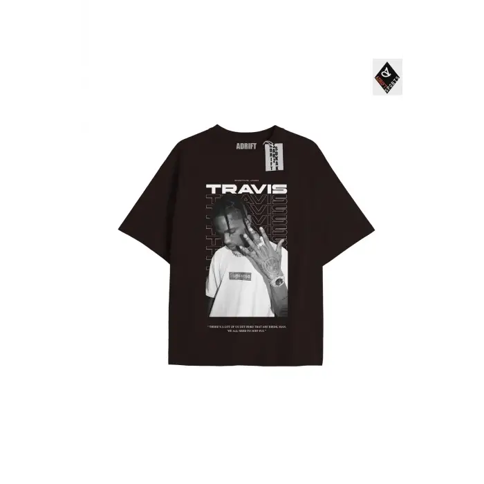 Travis Scott Siyah Oversize Unisex T-shirt