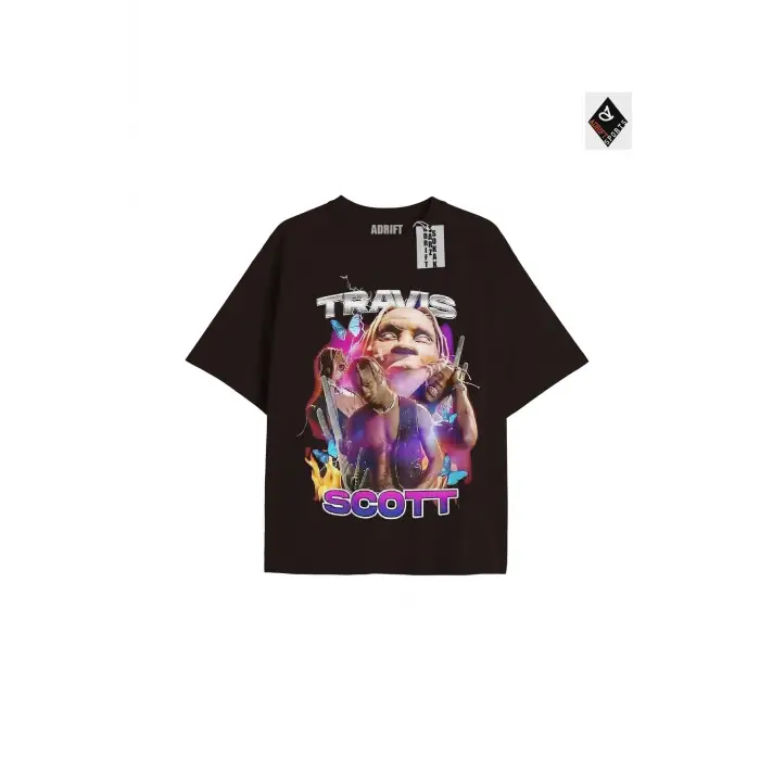 Travis Scott Siyah Oversize Unisex T-shirt