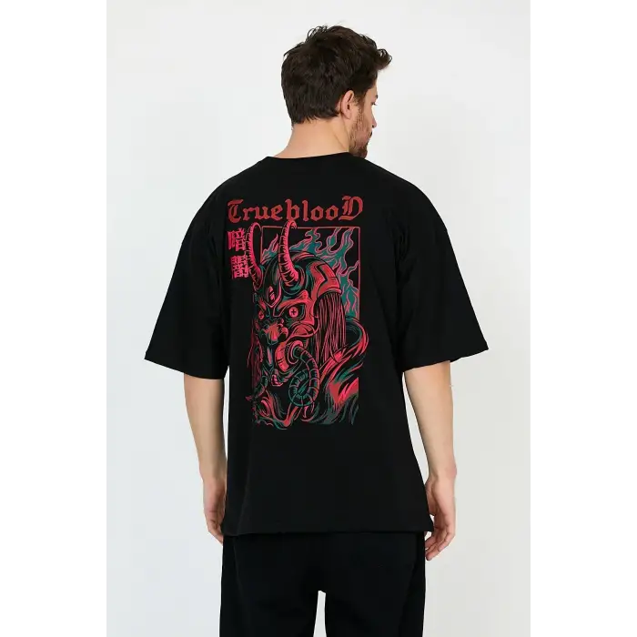 TrueBlood Siyah Oversize Unisex T-shirt