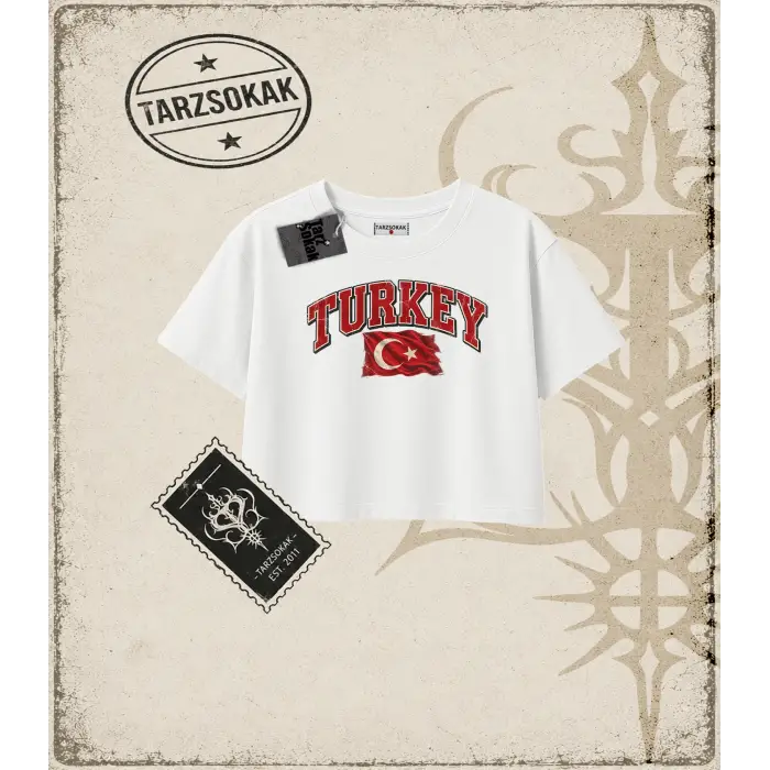 TURKEY  Kadın Crop Tişört
