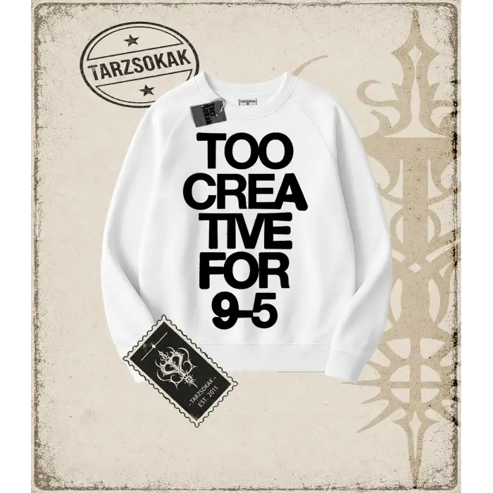 Typography   Oversize Unisex Bisiklet Yaka Sweatshirt