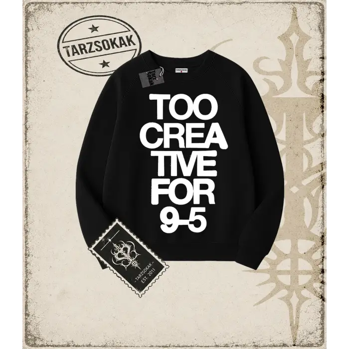 Typography   Oversize Unisex Bisiklet Yaka Sweatshirt