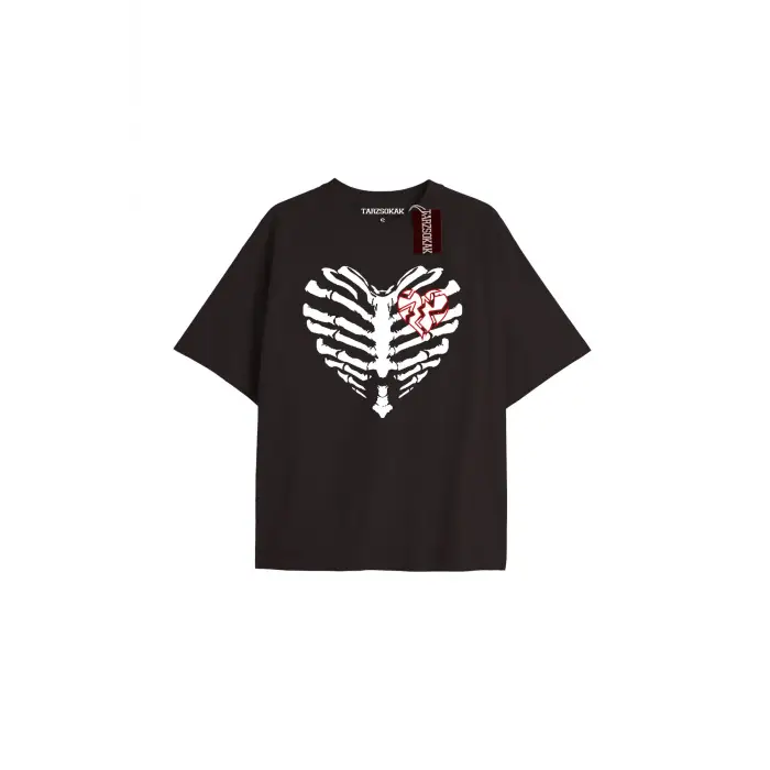 Uçak Baskılı Oversize Kalıp Unisex T-shirt