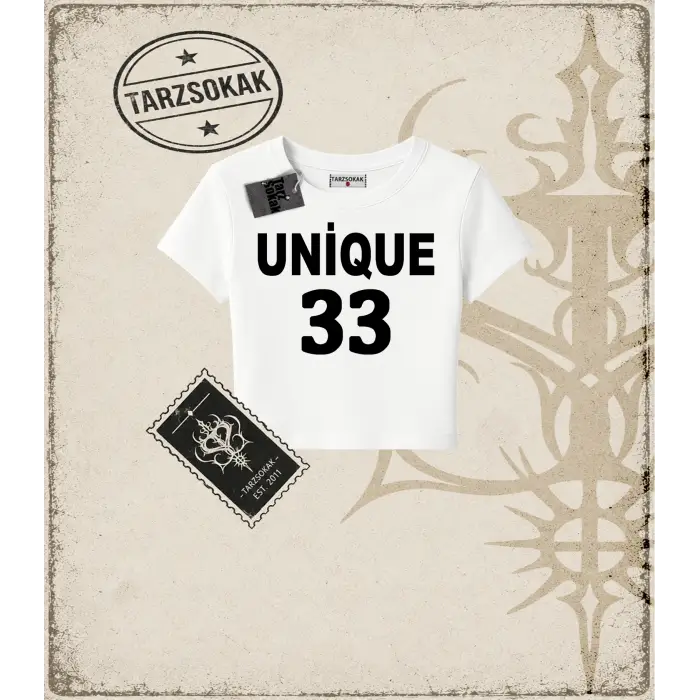 UNİQUE    SİYAH Kadın Baby Tee