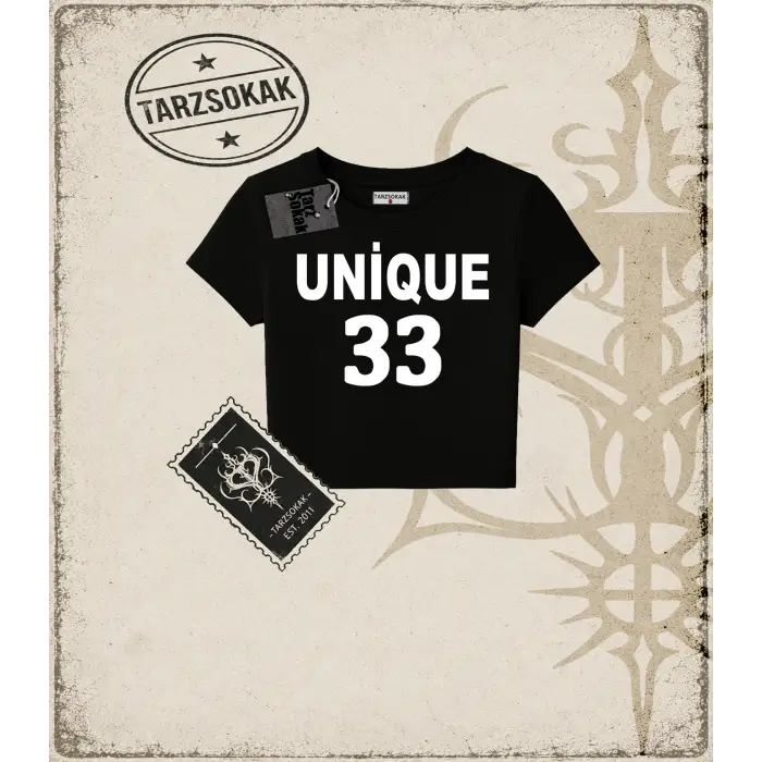 UNİQUE    SİYAH Kadın Baby Tee