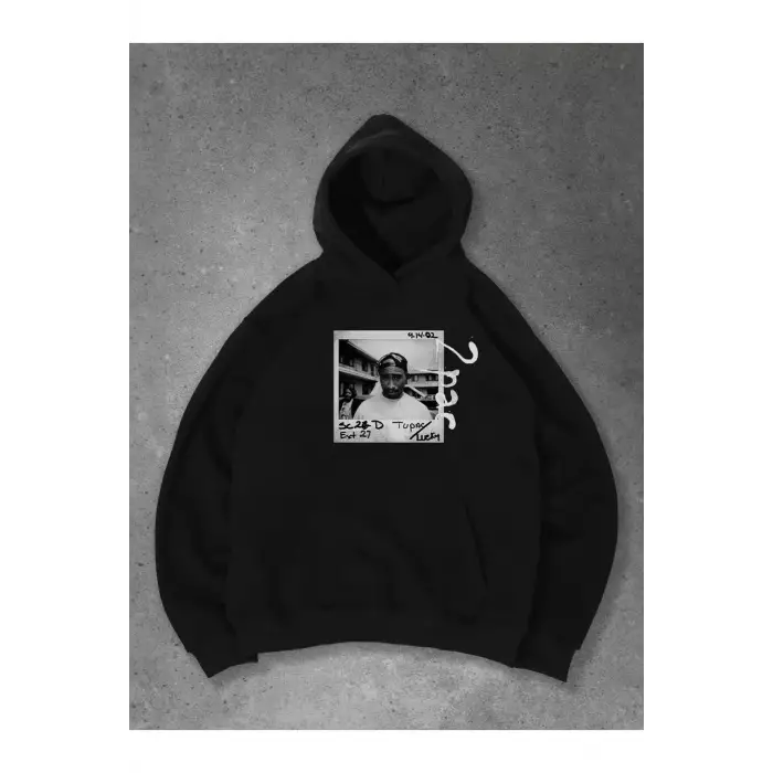 Unisex 2Pac Sweatshirt Siyah