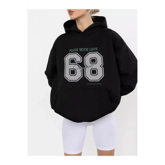 Unisex 68 Made with Love Sweatshirt Siyah