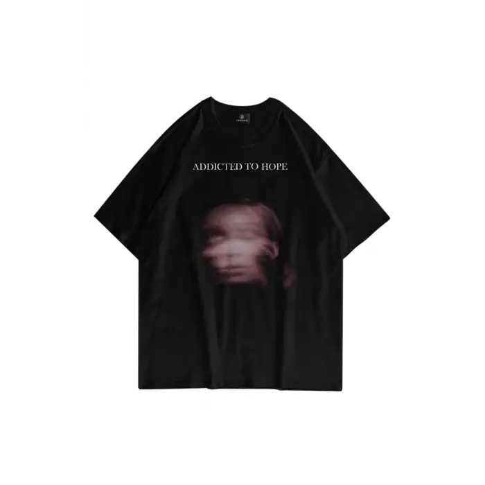 Unisex Addicted To Hope Tshirt Siyah
