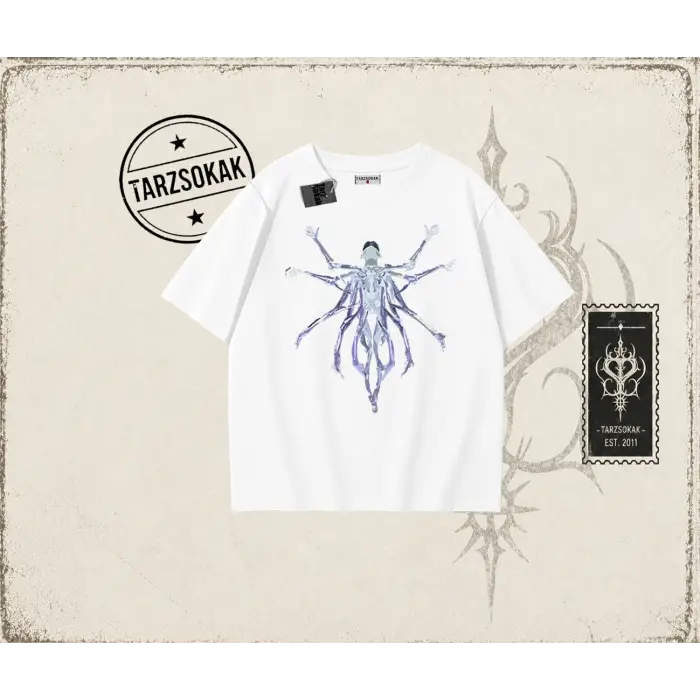 Unisex Alien Oversize Unisex Tişört Beyaz