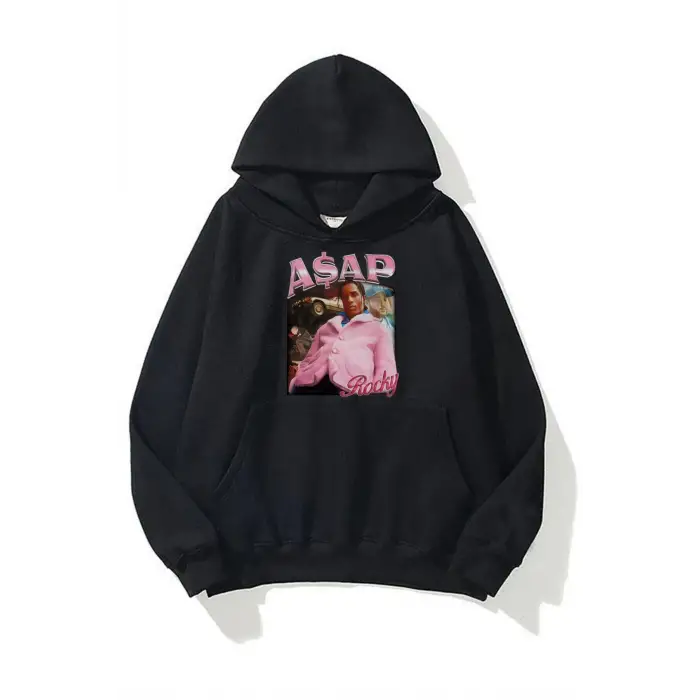Unisex Asap Rocky Siyah Sweatshirt