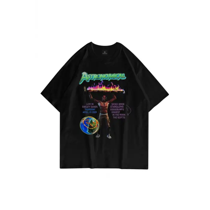 Unisex Astronomical 2020 Siyah Tshirt