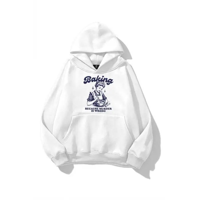 Unisex Baking Sweatshirt Beyaz