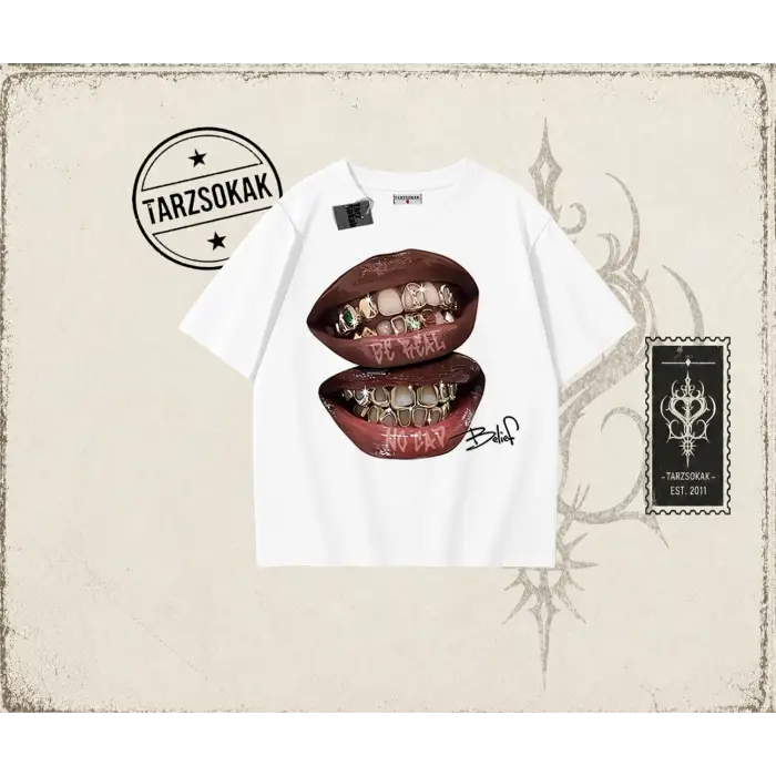 Unisex Belief Oversize Unisex Tişört Beyaz