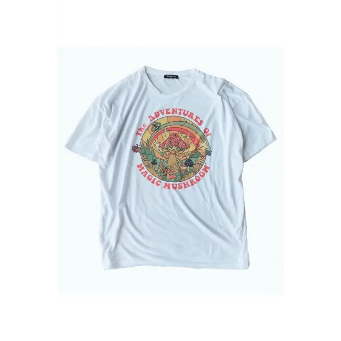 Unisex Beyaz Magic Mushroom Tişört