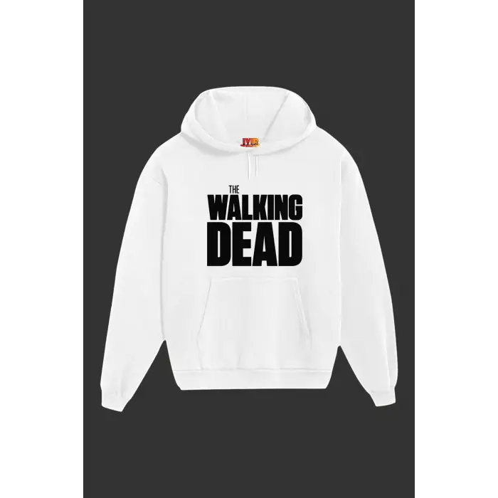 Unisex Beyaz The Walking Dead Baskılı Sweatshirt