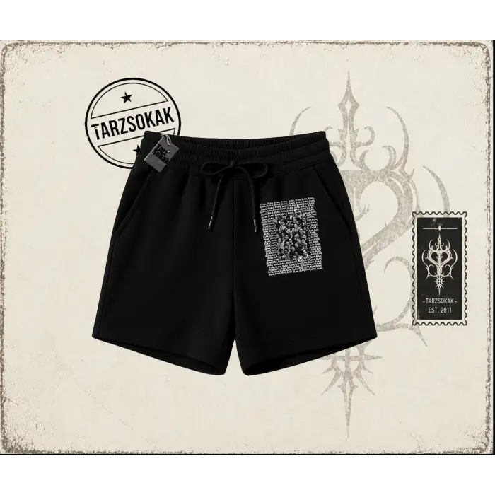Unisex Blah Blah Blah Unisex Şort Beyaz