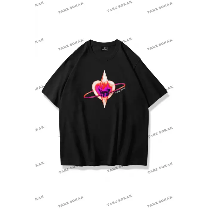 Unisex Broken Planet Tshirt Siyah