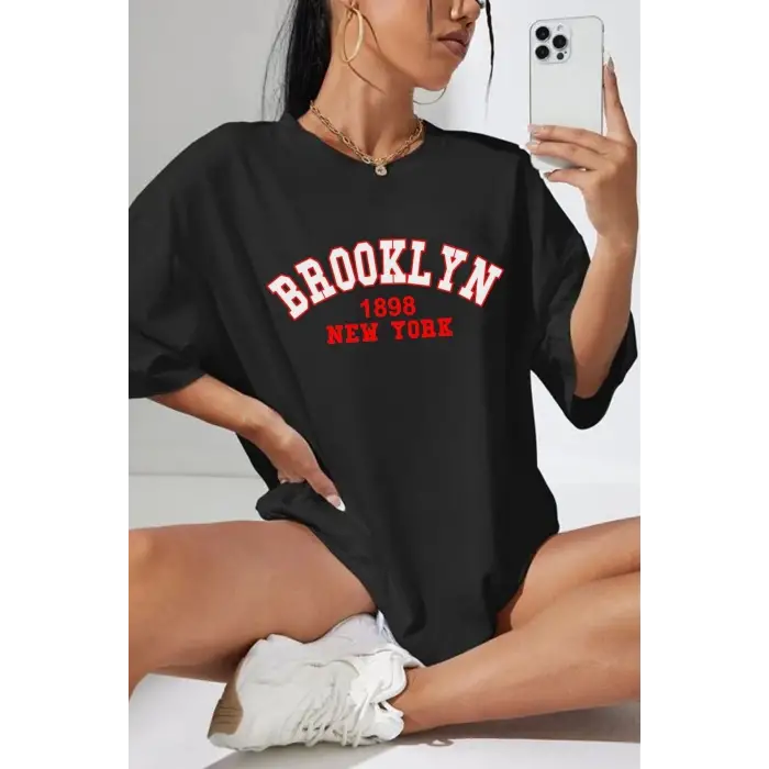 Unisex Brooklyn Baskılı Tshirt