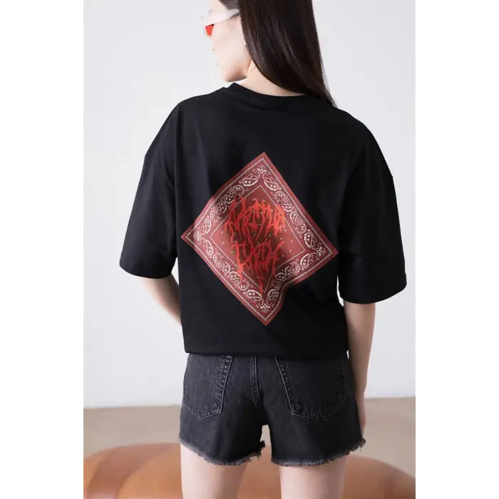 Unisex Cactus Jack Bandana Siyah Tshirt