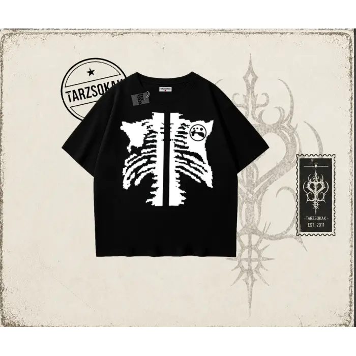 Unisex Cage Y2k Oversize Unisex Tişört Beyaz