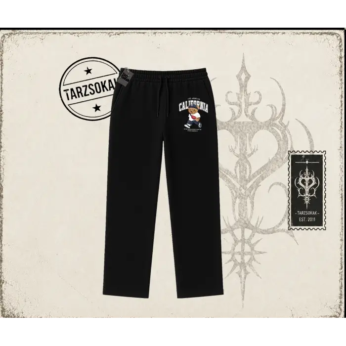 Unisex California Bear Unisex Baggy Eşofman Altı Beyaz
