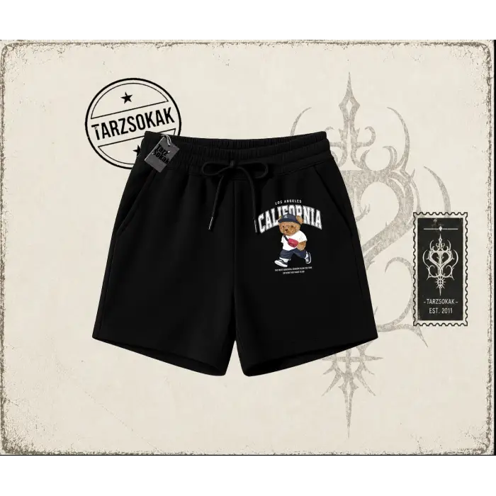 Unisex California Bear Unisex Şort Beyaz