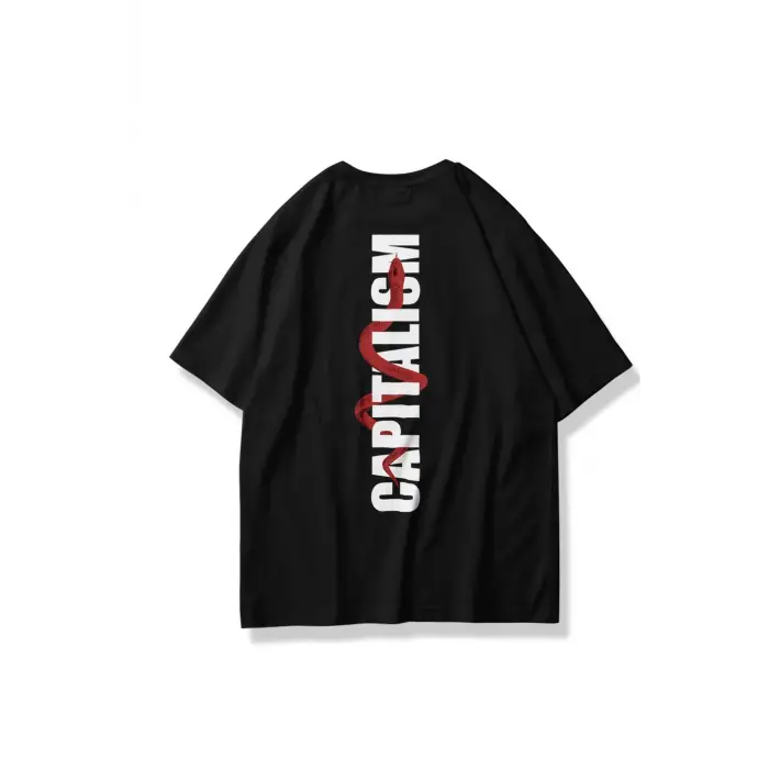 Unisex Capitalism Tshirt Siyah