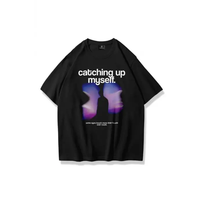 Unisex Catching Up Myself Tshirt Siyah