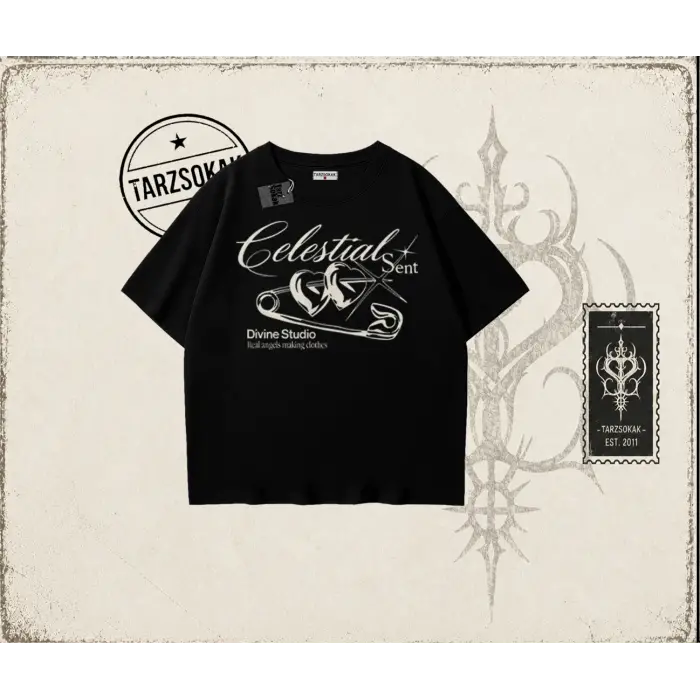 Unisex Celestial Sent Oversize Unisex Tişört Beyaz