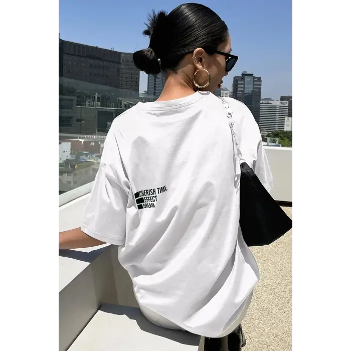 Unisex Cherish Time Effect Dream Baskılı Tasarım