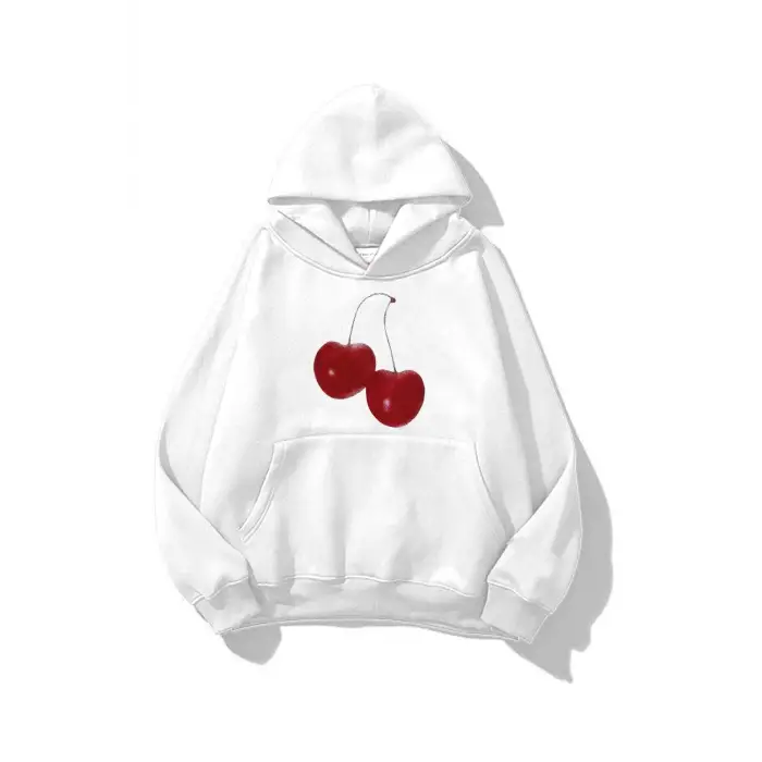 Unisex Cherry Tram Sweatshirt Beyaz