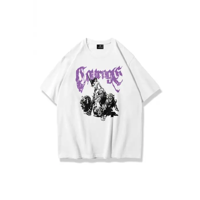 Unisex Courage Tshirt Beyaz