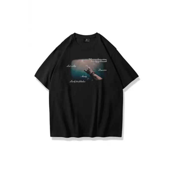 Unisex Deep Dream Tshirt Siyah