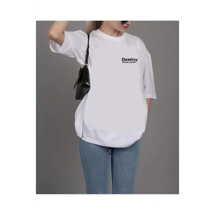 Unisex Destiny Rahat Kesim Oversize T-shirt