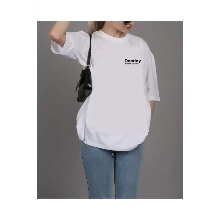 Unisex Destiny Rahat Kesim Oversize T-shirt