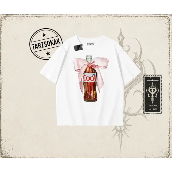 Unisex Diet Cool Oversize Unisex Tişört Beyaz