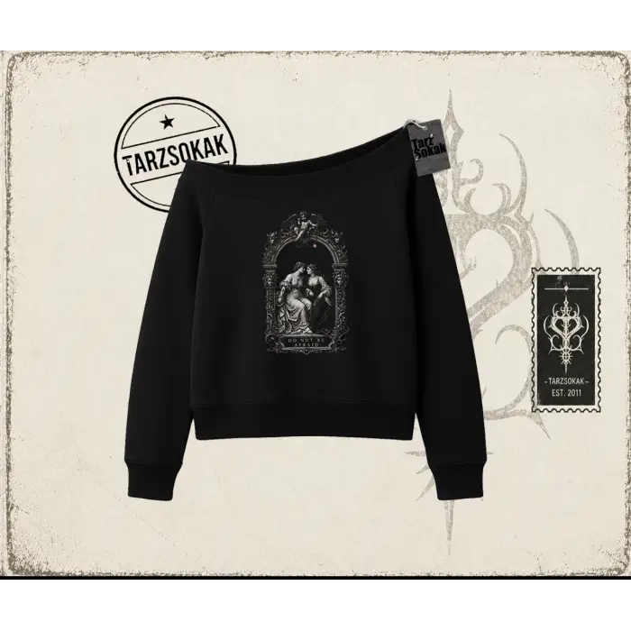 Unisex Do not be Afraid Kadın Kayık Yaka Sweatshirt Beyaz