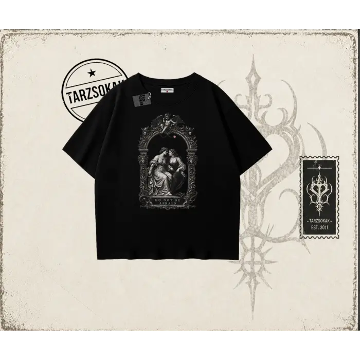 Unisex Do not be Afraid Oversize Unisex Tişört Beyaz